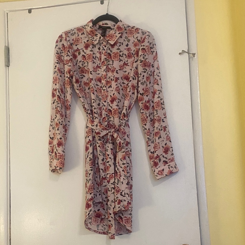 Forever 21 Pink Floral Long Sleeve Dress